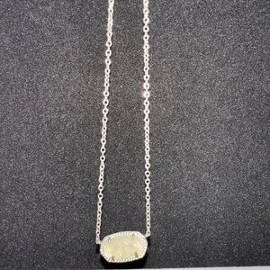 White drusy with silver chain Kendra Scott necklace